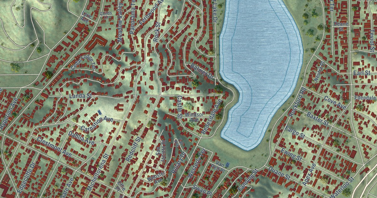 Map of Silver Lake, California in 2026