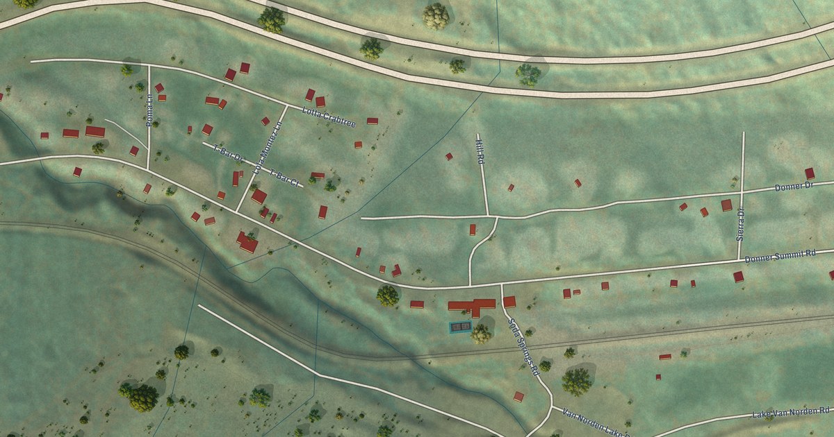 Map of Soda Springs, California in 2026