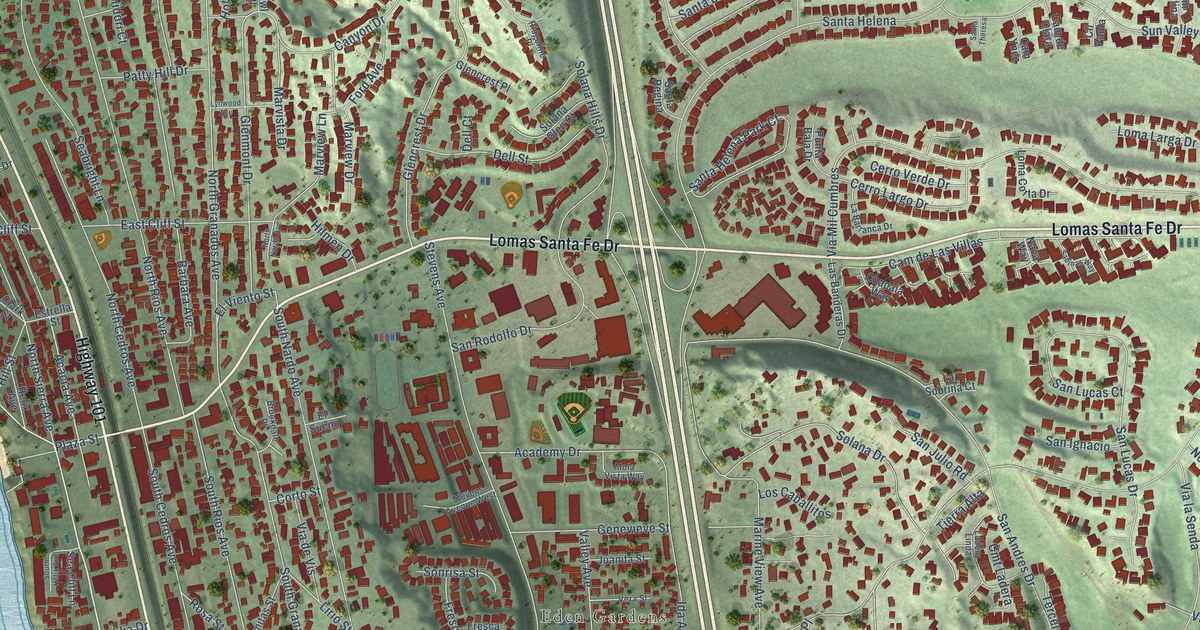 Map of Solana Beach, California in 2026