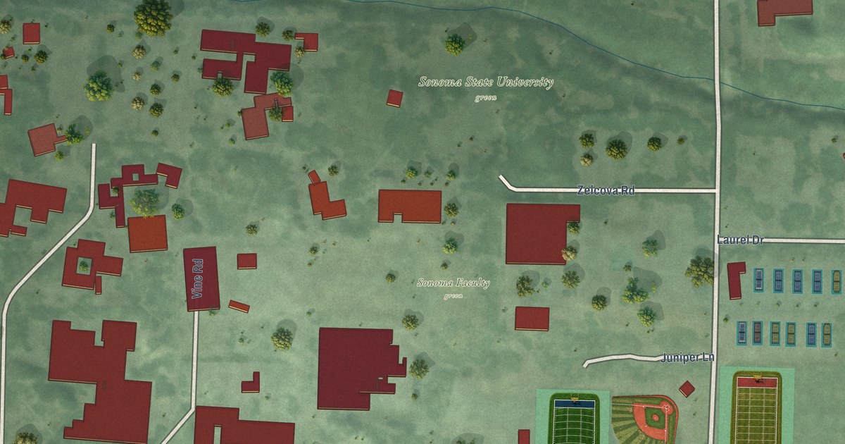 Map of Sonoma State University, California in 2026