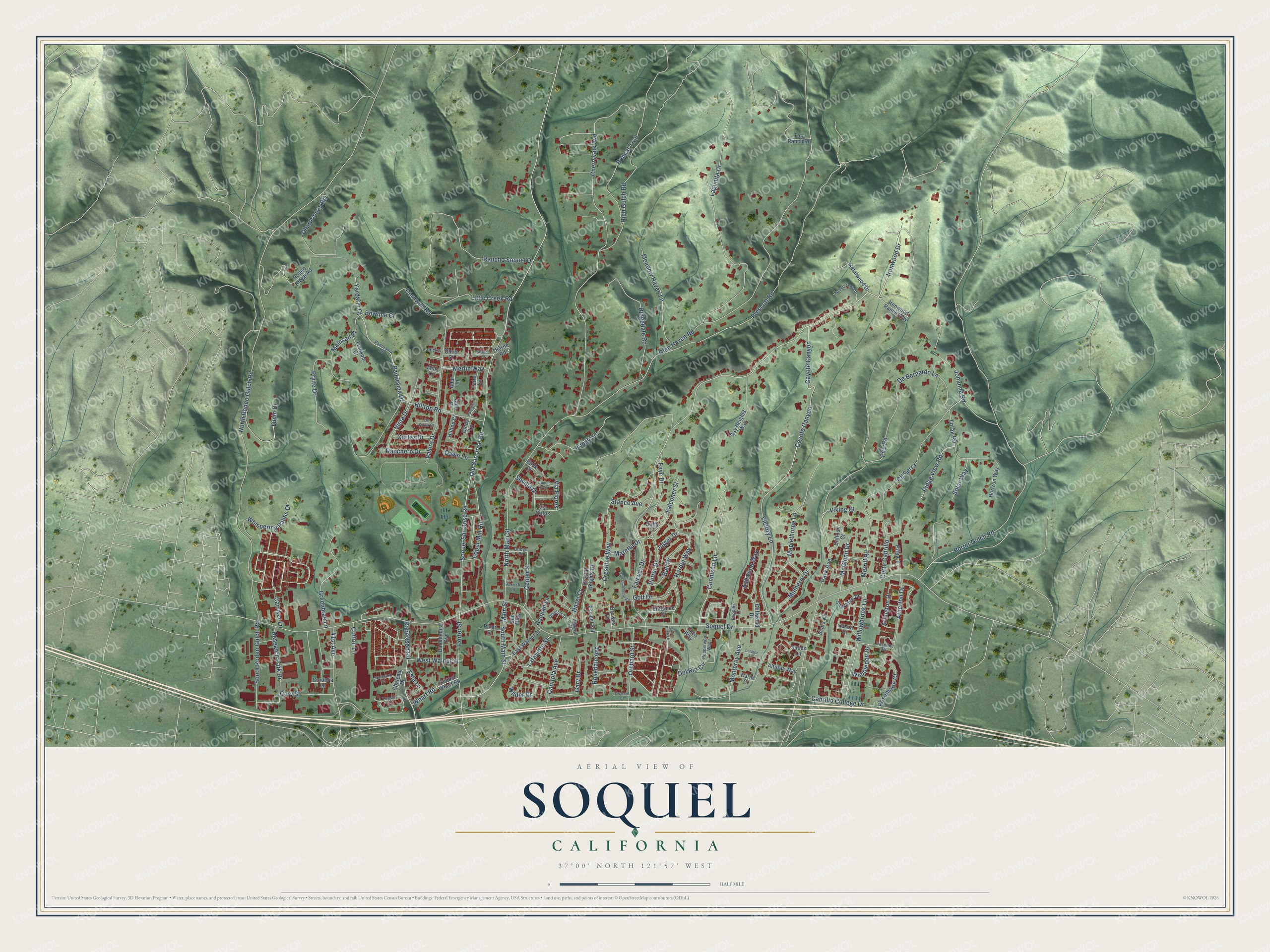 Watermarked full-map preview of Soquel, California