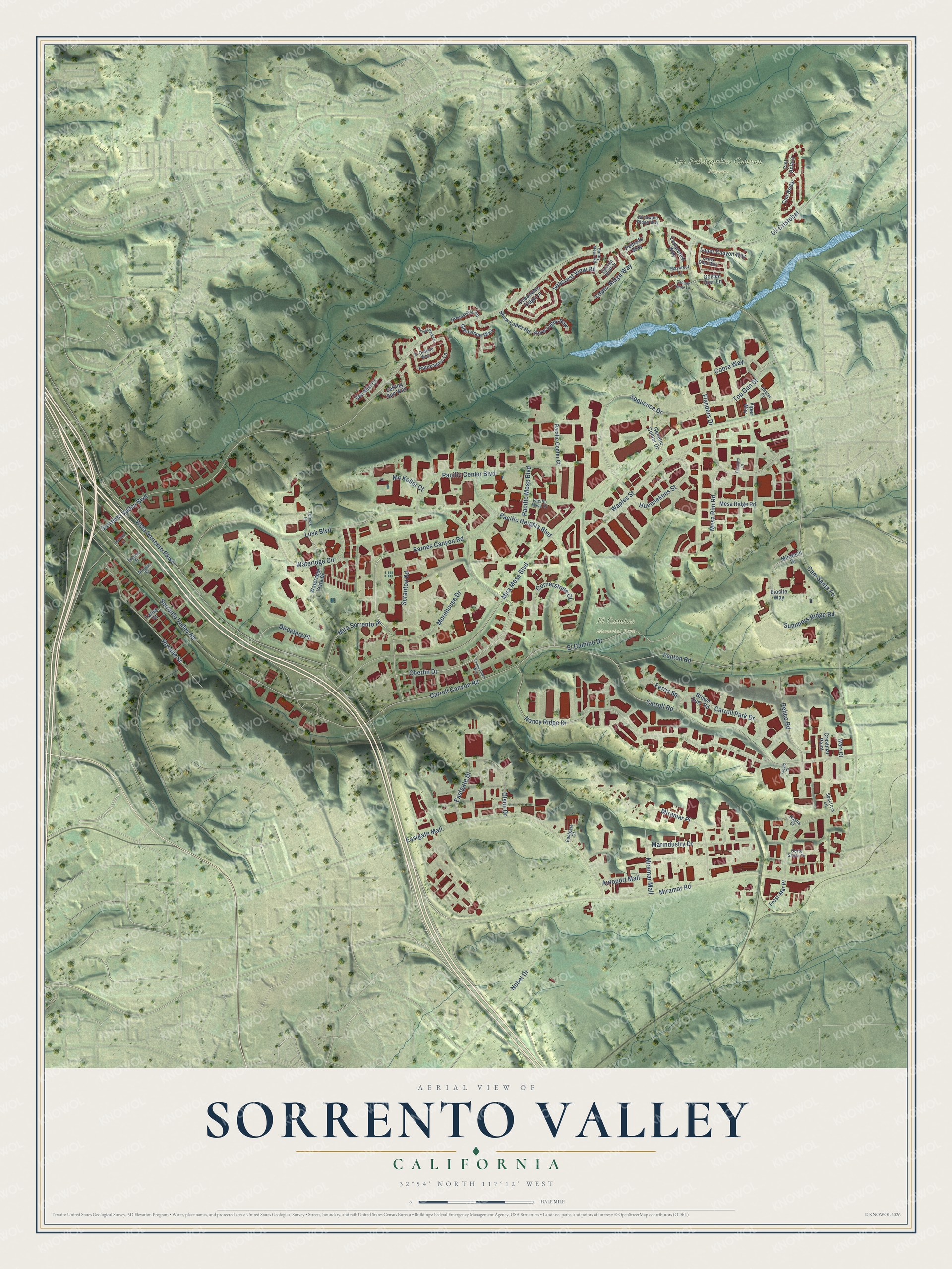 Watermarked full-map preview of Sorrento Valley, California