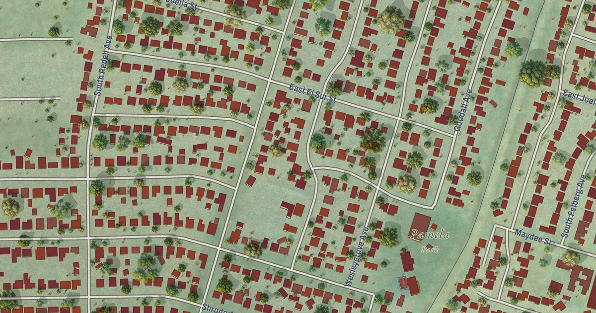 Map of South Monrovia Island, California in 2026