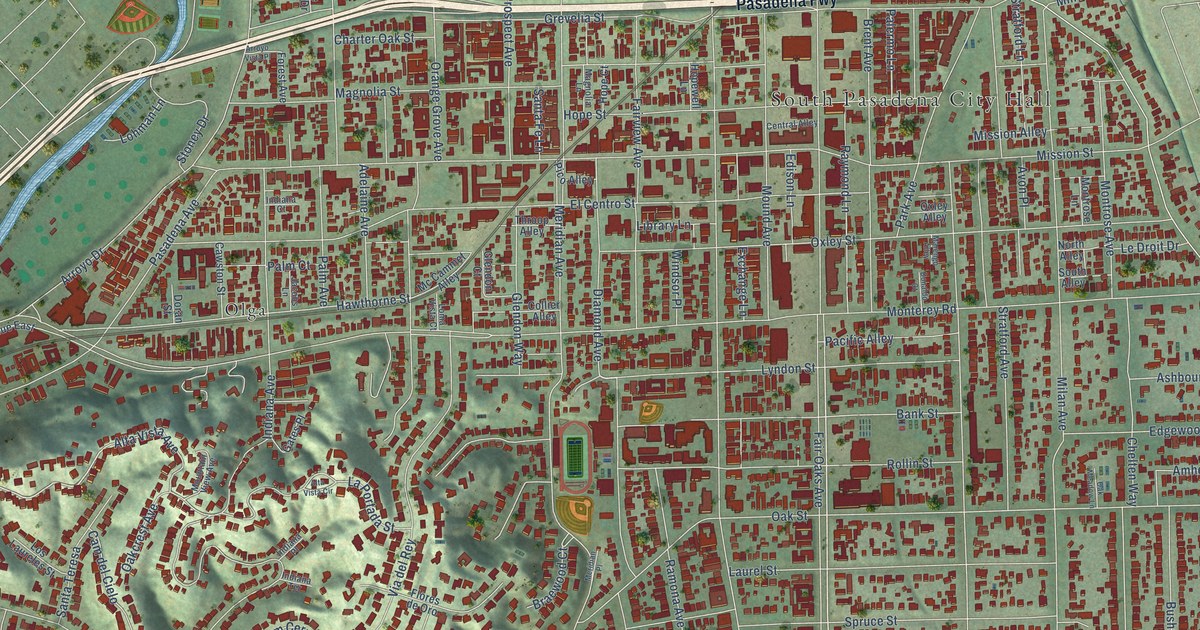 Map of South Pasadena, California in 2026