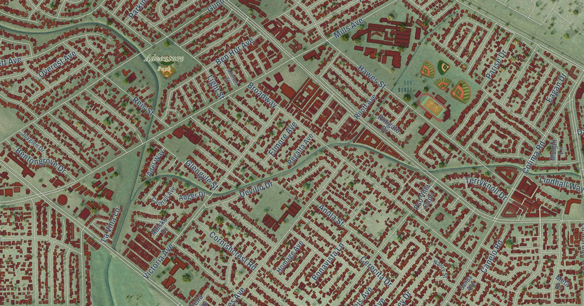 Map of South Whittier, California in 2026