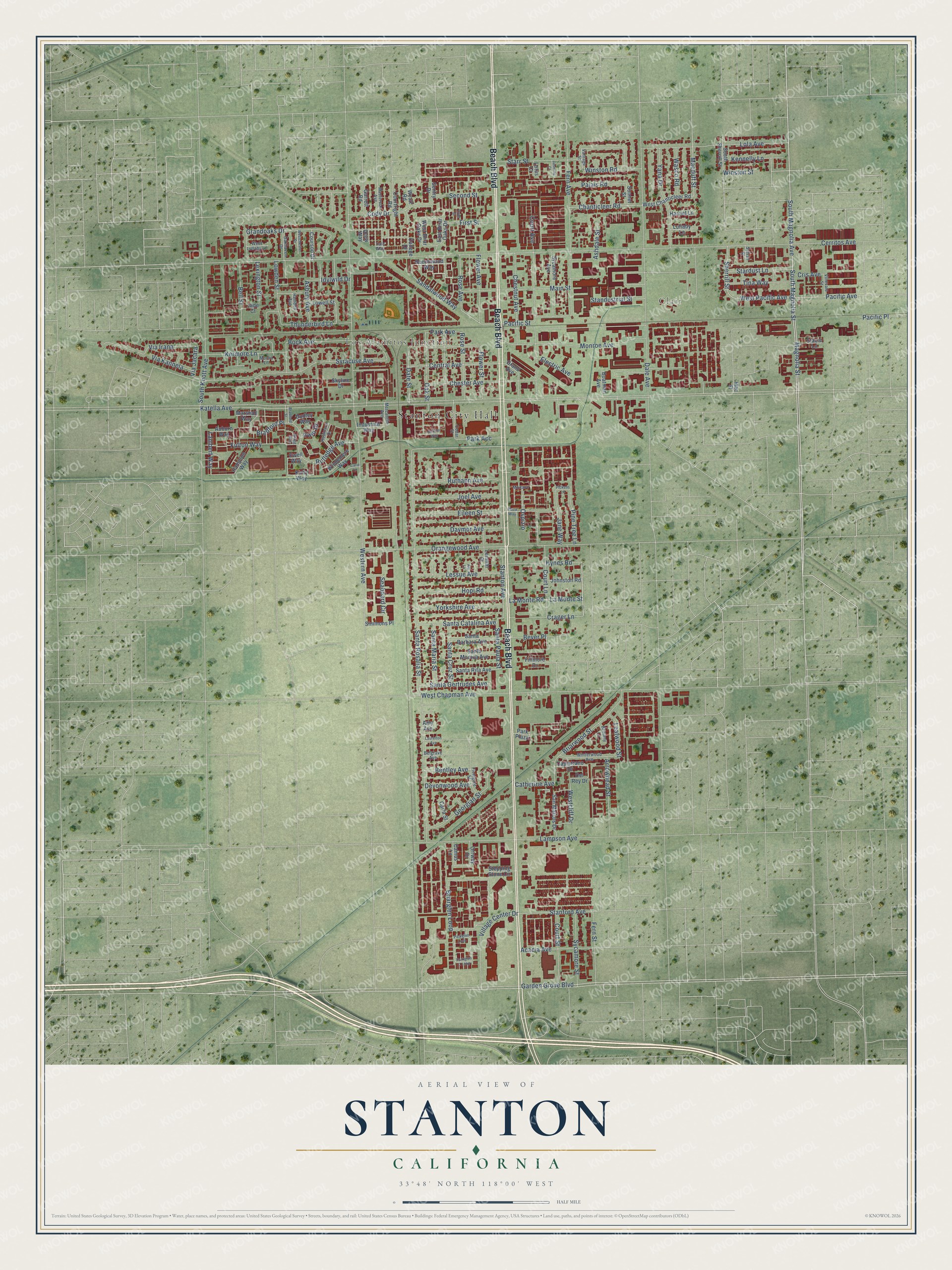 Watermarked full-map preview of Stanton, California