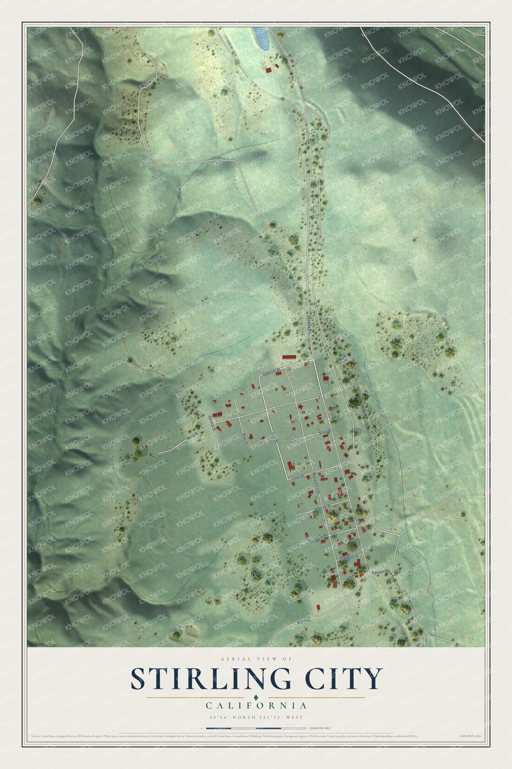 Watermarked full-map preview of Stirling City, California