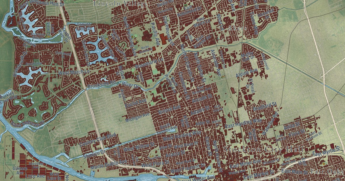 Map of Stockton, California in 2026