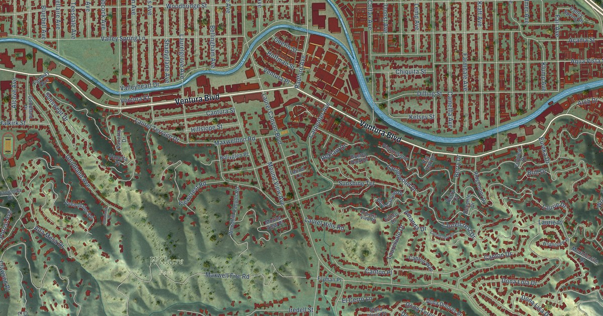 Map of Studio City, California in 2026