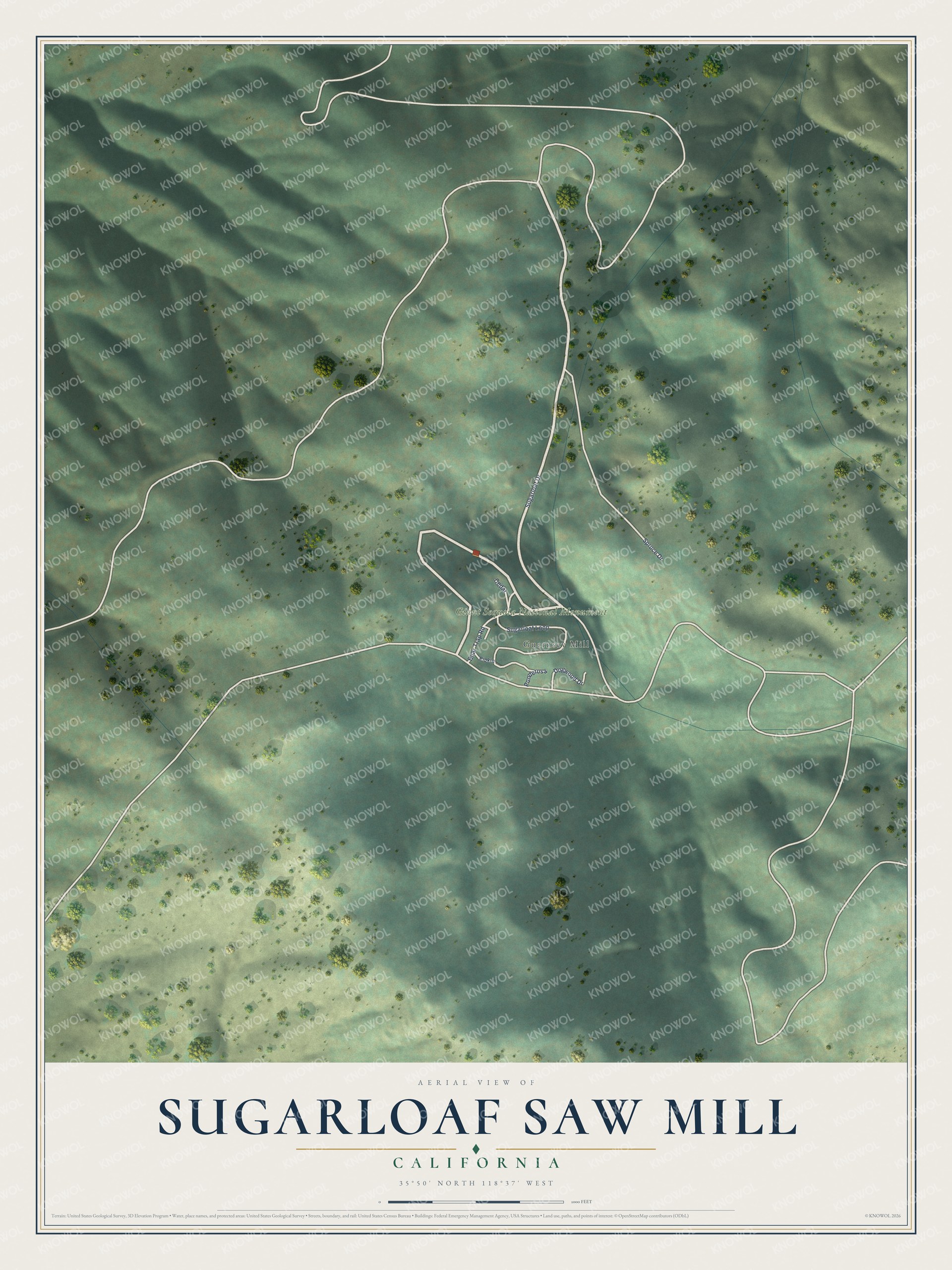 Watermarked full-map preview of Sugarloaf Saw Mill, California