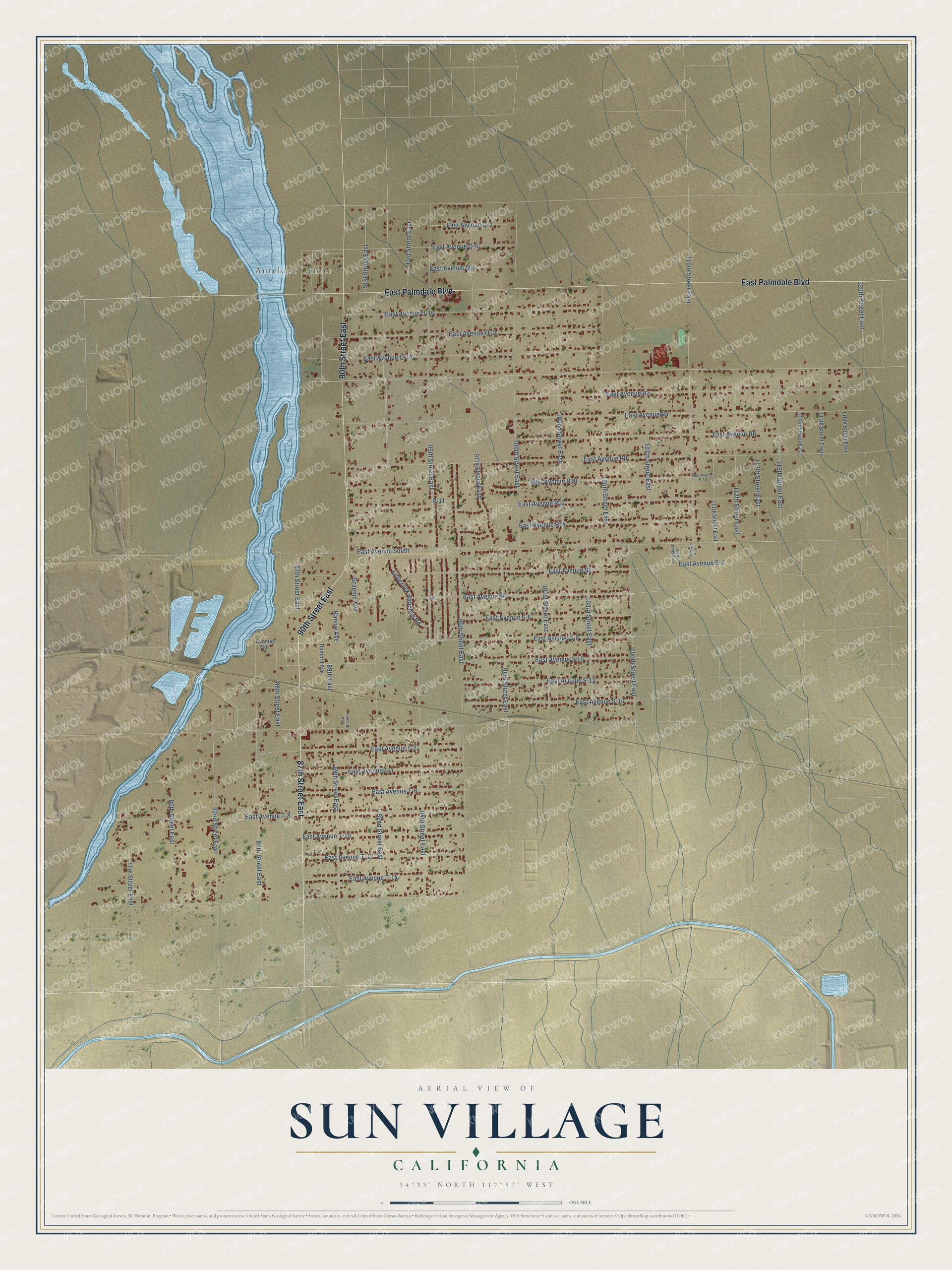 Watermarked full-map preview of Sun Village, California