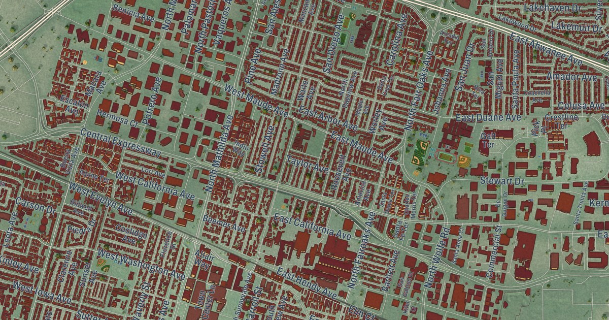 Map of Sunnyvale, California in 2026