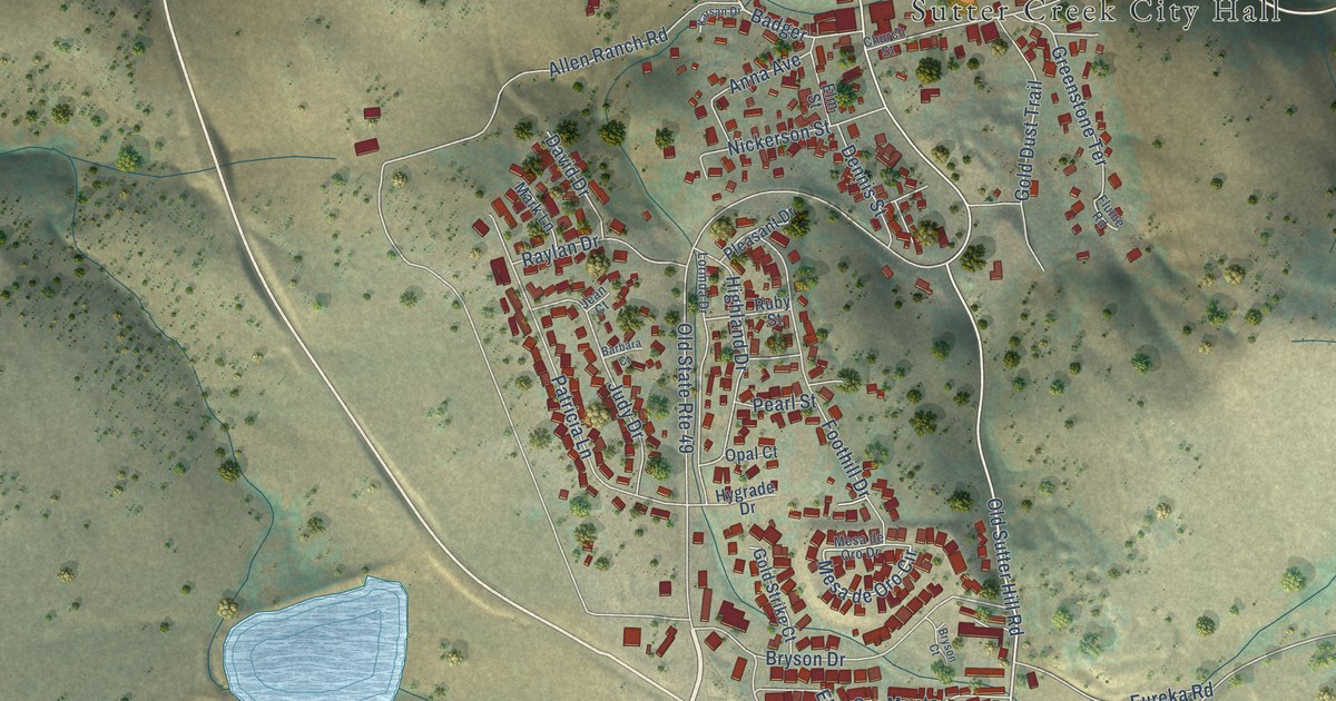 Map of Sutter Creek, California in 2026