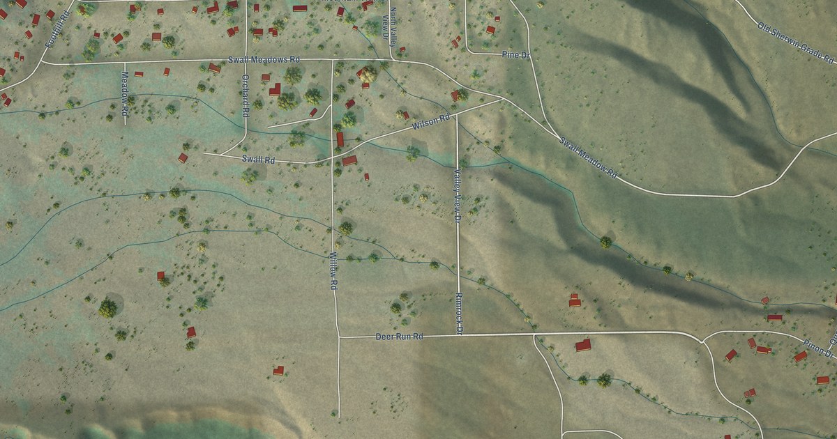 Map of Swall Meadows, California in 2026