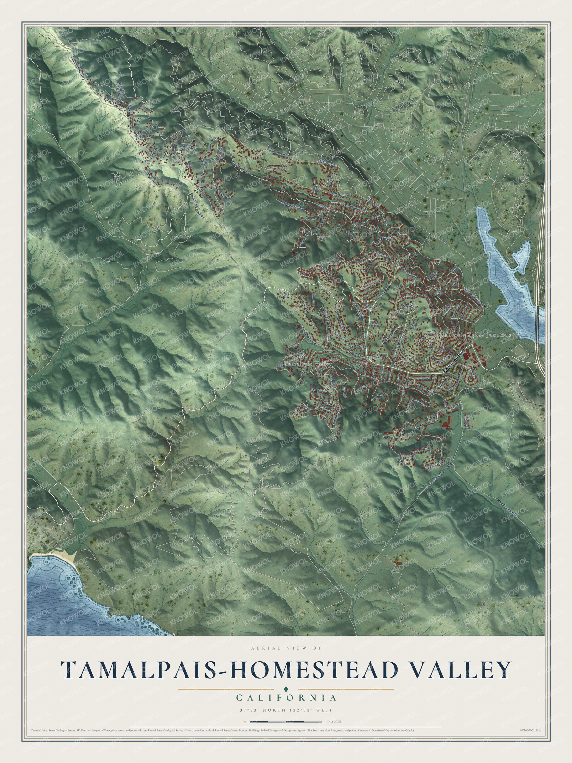 Watermarked full-map preview of Tamalpais-Homestead Valley, California