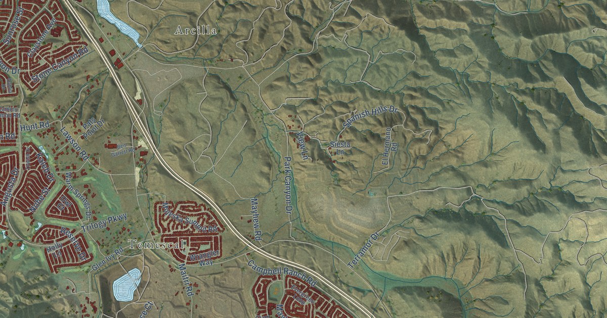 Map of Temescal Valley, California in 2026