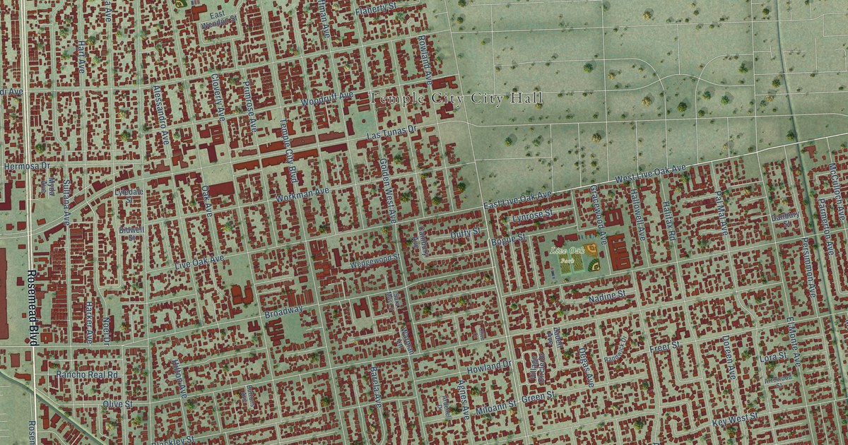 Map of Temple City, California in 2026
