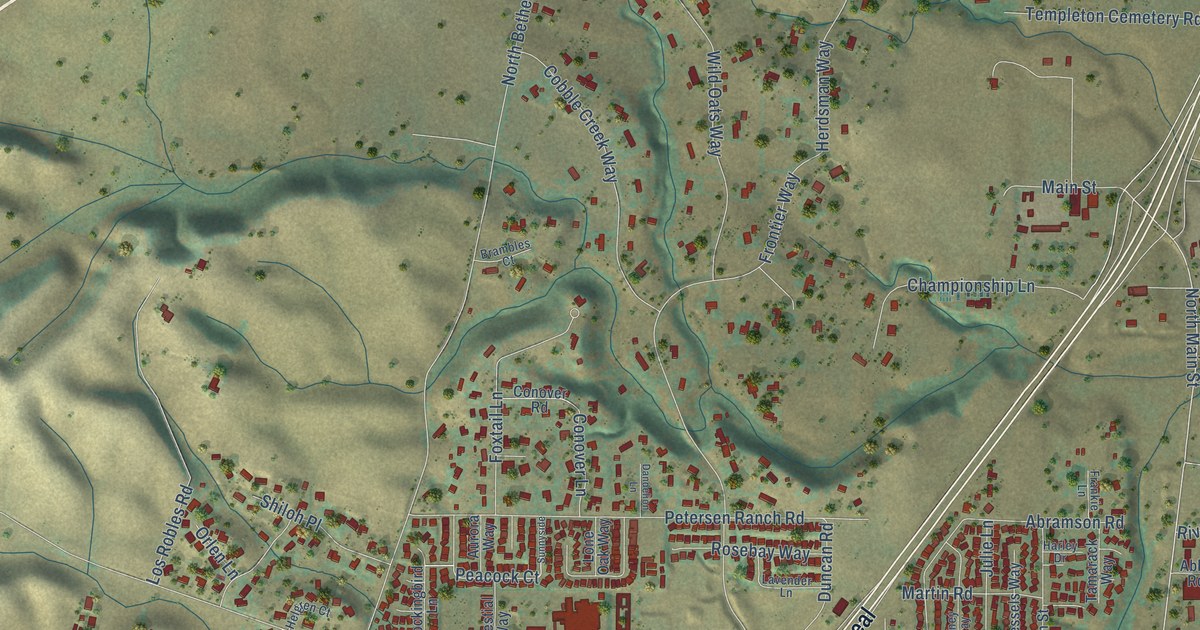 Map of Templeton, California in 2026