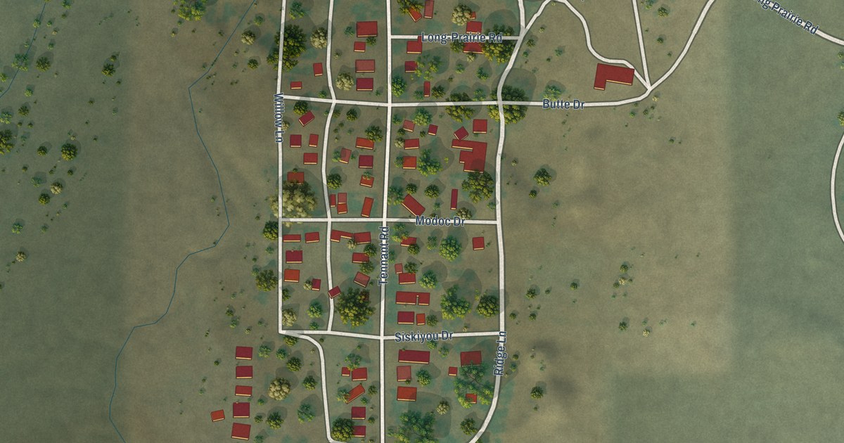 Map of Tennant, California in 2026