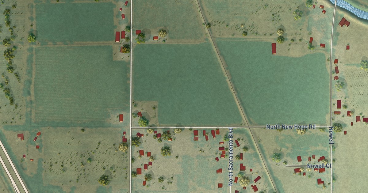 Map of Thornton, California in 2026