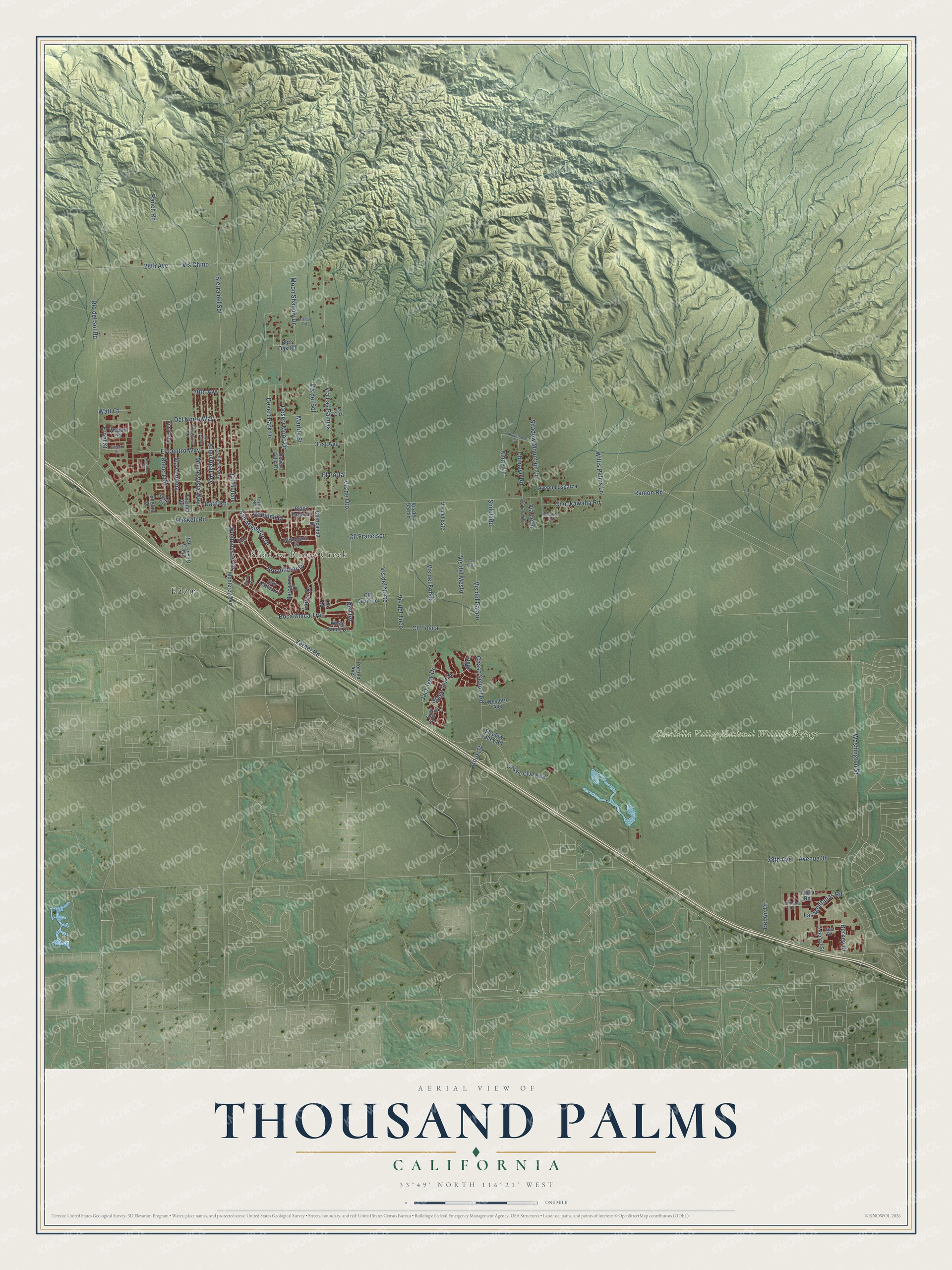 Watermarked full-map preview of Thousand Palms, California