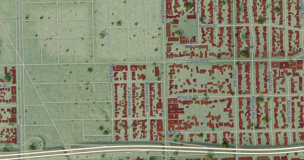 Map of Toluca Lake, California in 2026