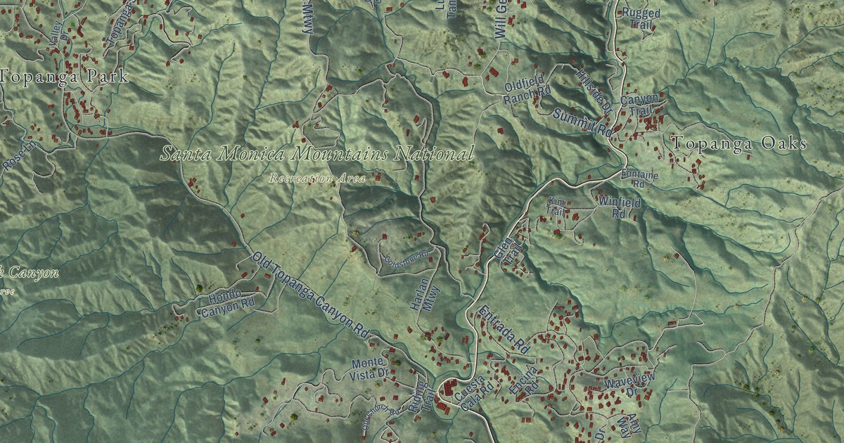 Map of Topanga, California in 2026