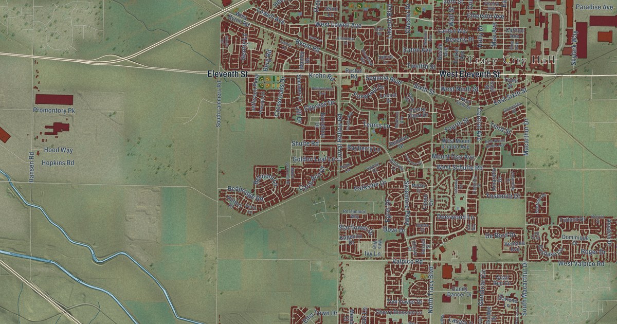 Map of Tracy, California in 2026