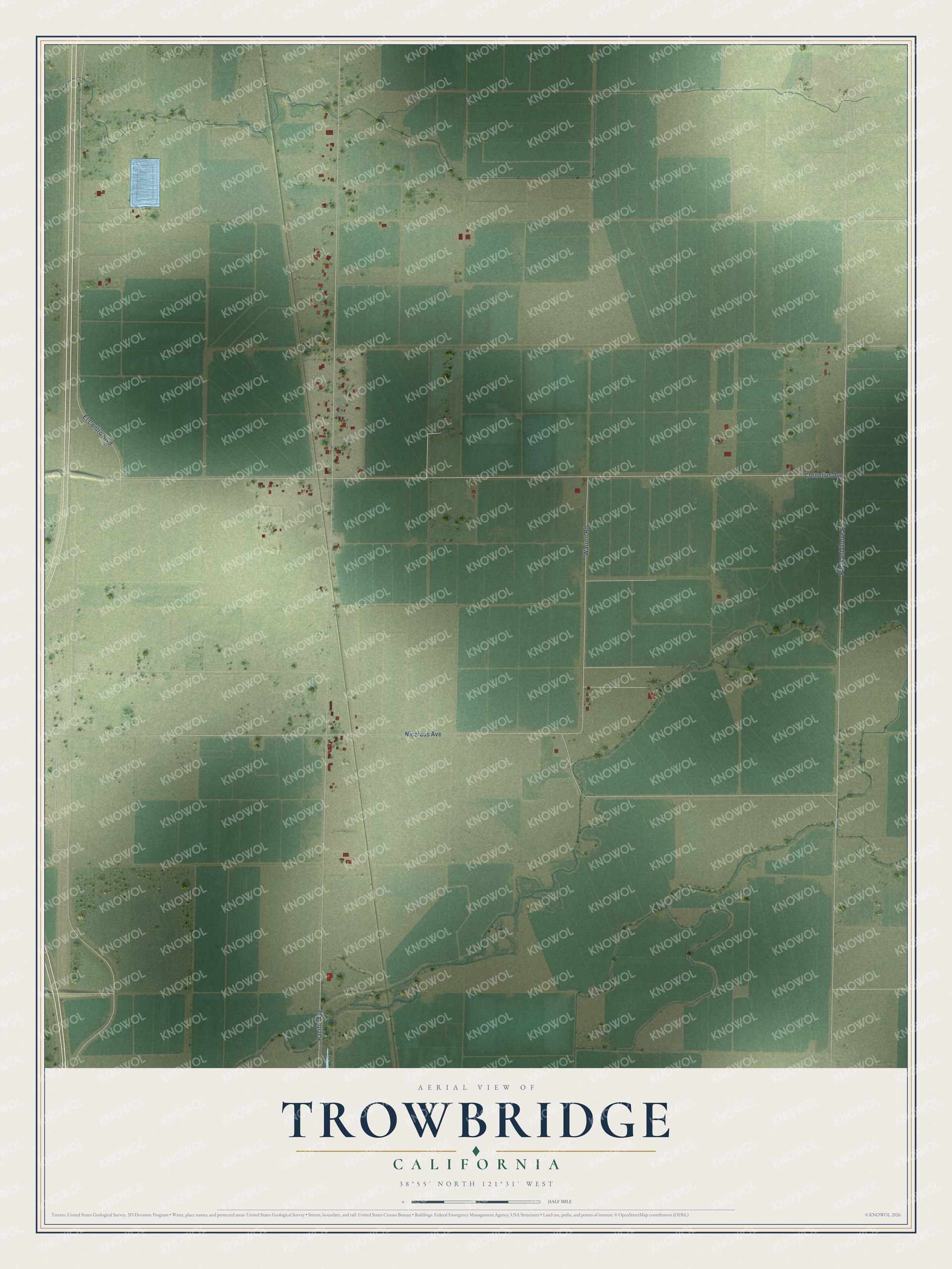 Watermarked full-map preview of Trowbridge, California