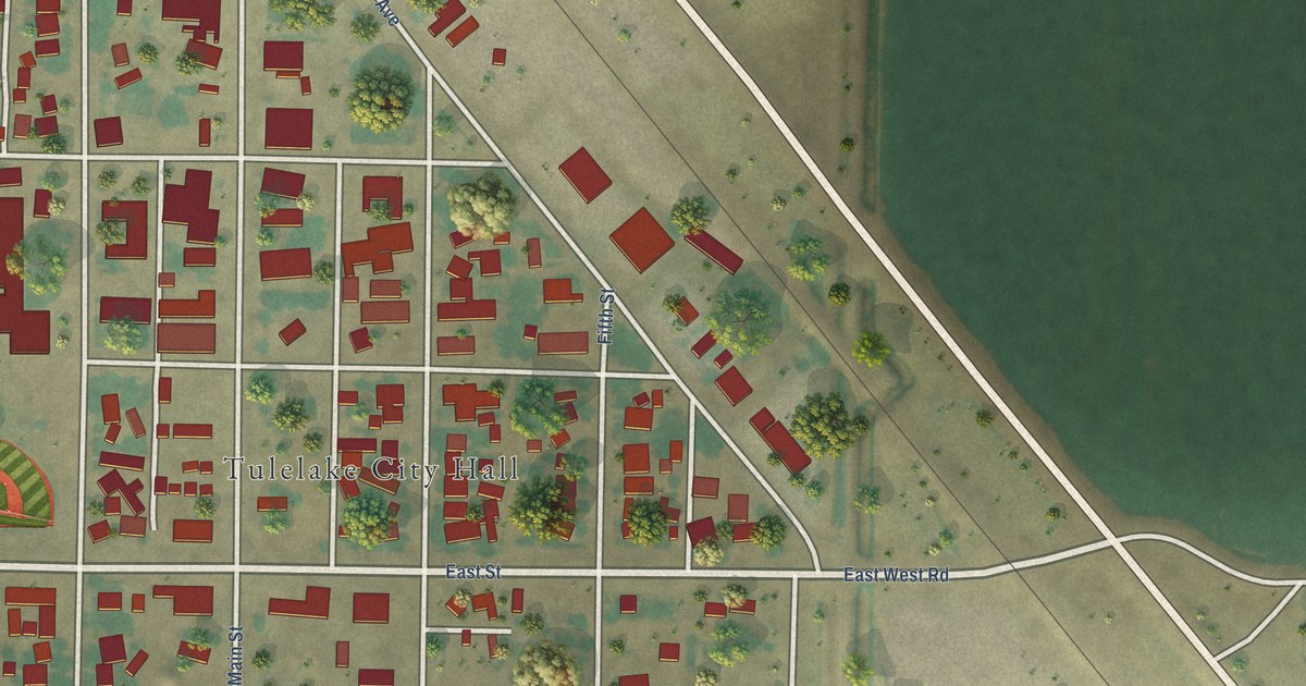 Map of Tulelake, California in 2026