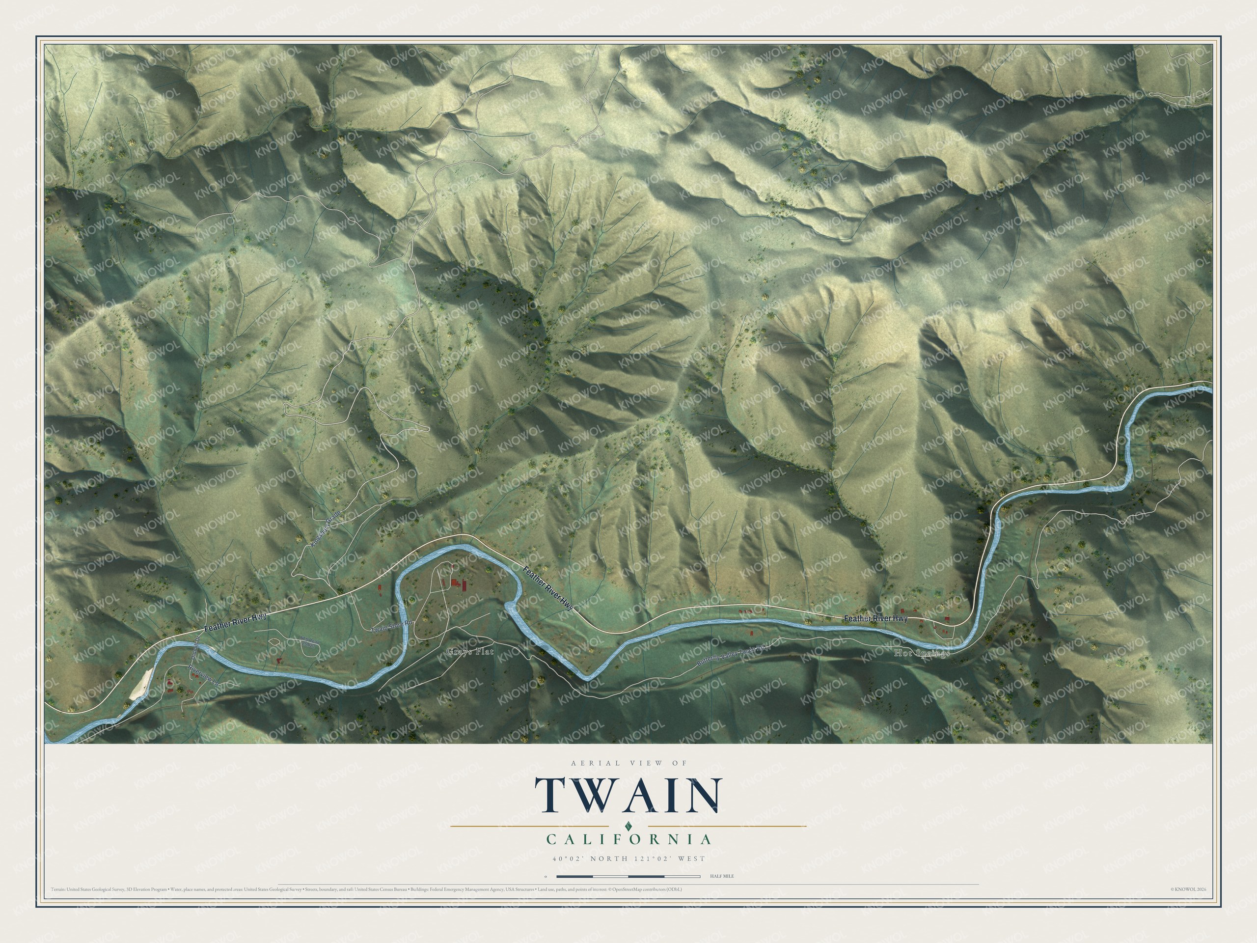 Watermarked full-map preview of Twain, California