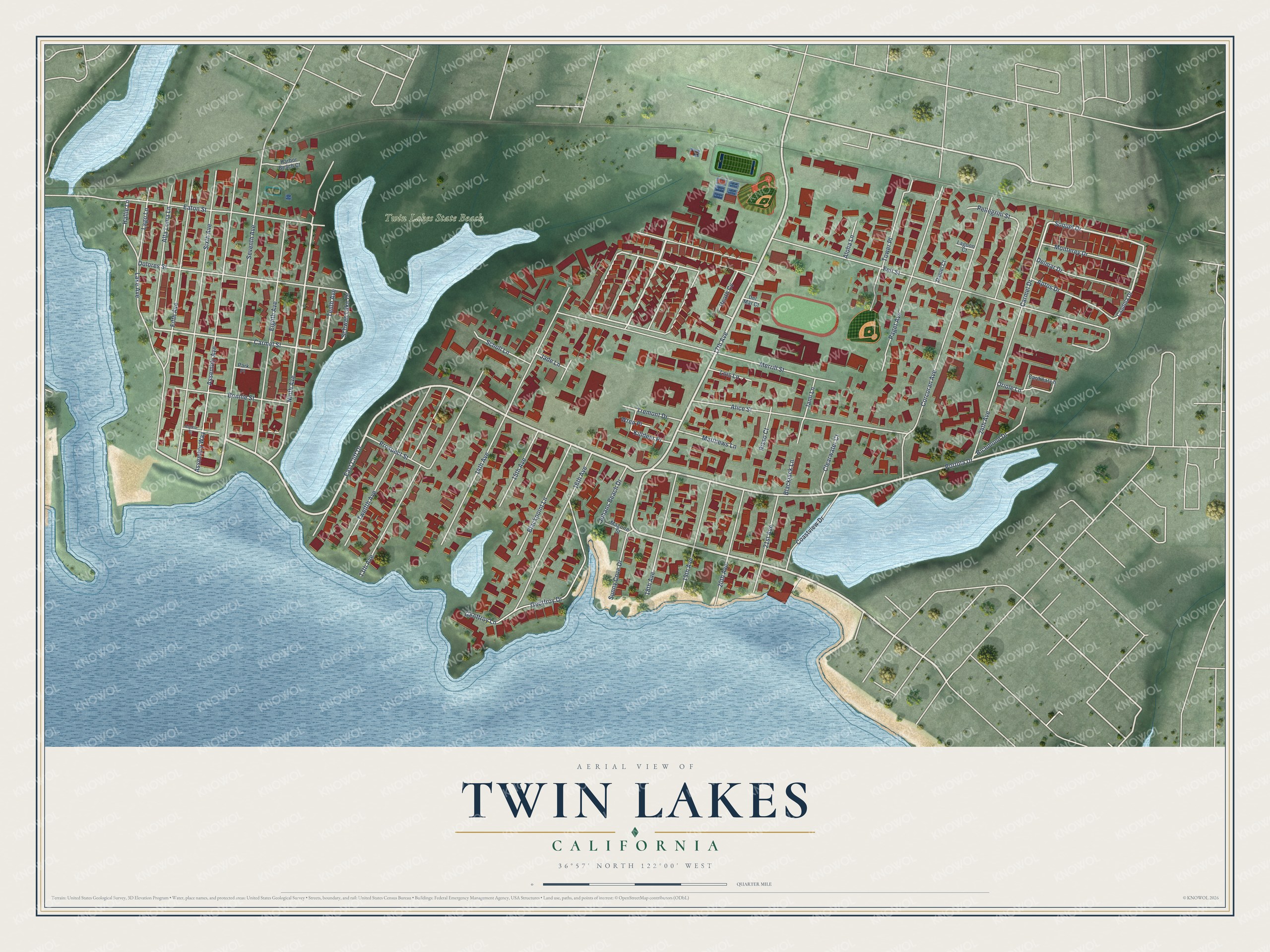 Watermarked full-map preview of Twin Lakes, California