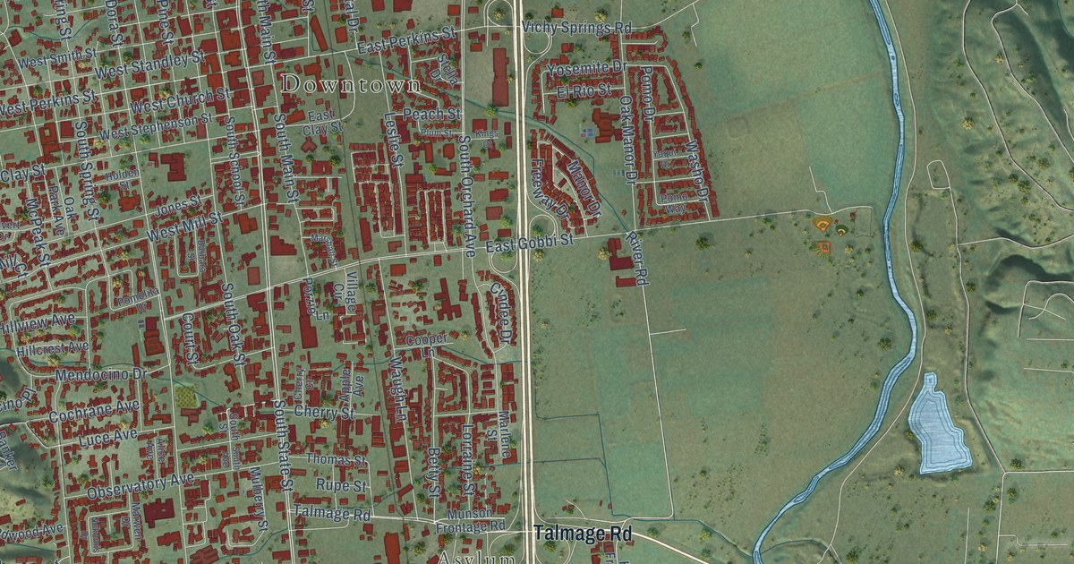 Map of Ukiah, California in 2026