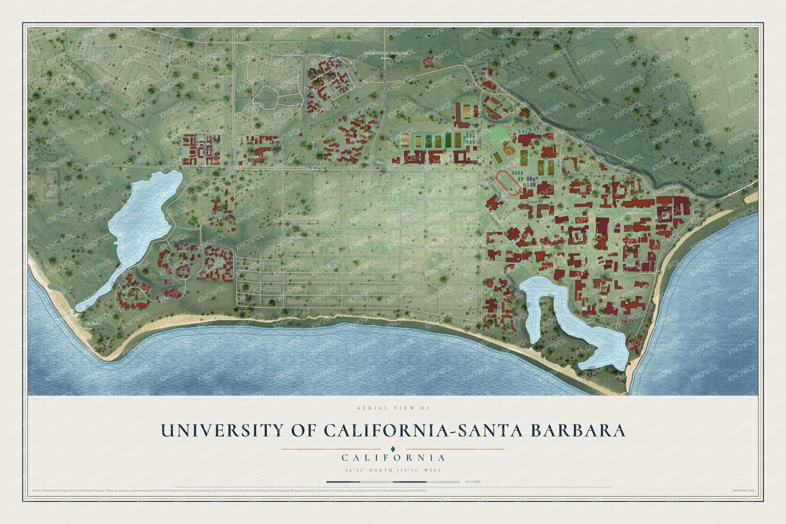Watermarked full-map preview of University of California-Santa Barbara, California