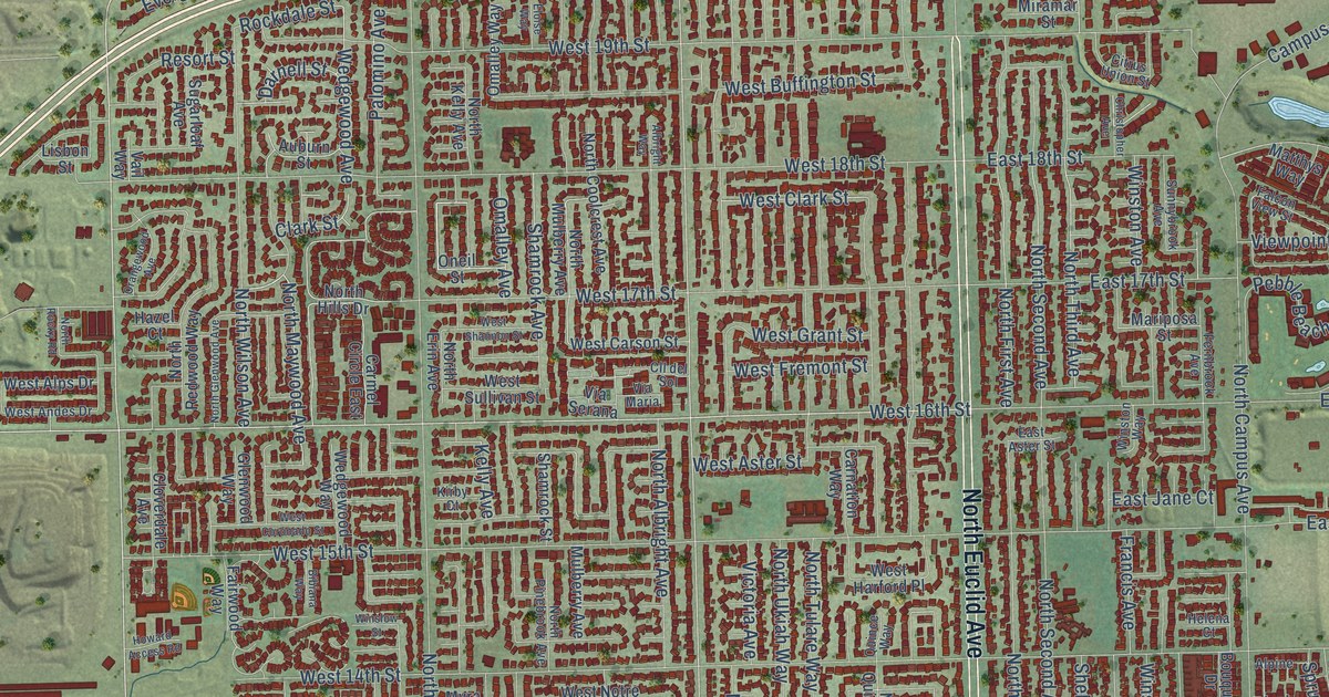 Map of Upland, California in 2026