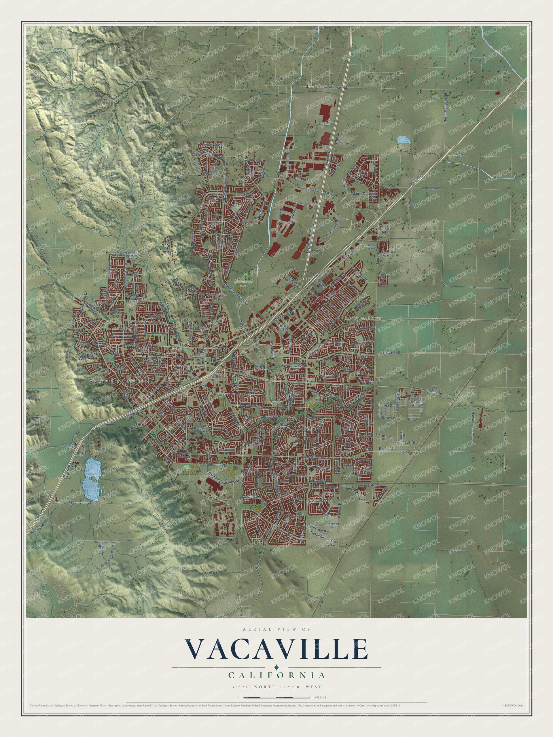 Watermarked full-map preview of Vacaville, California