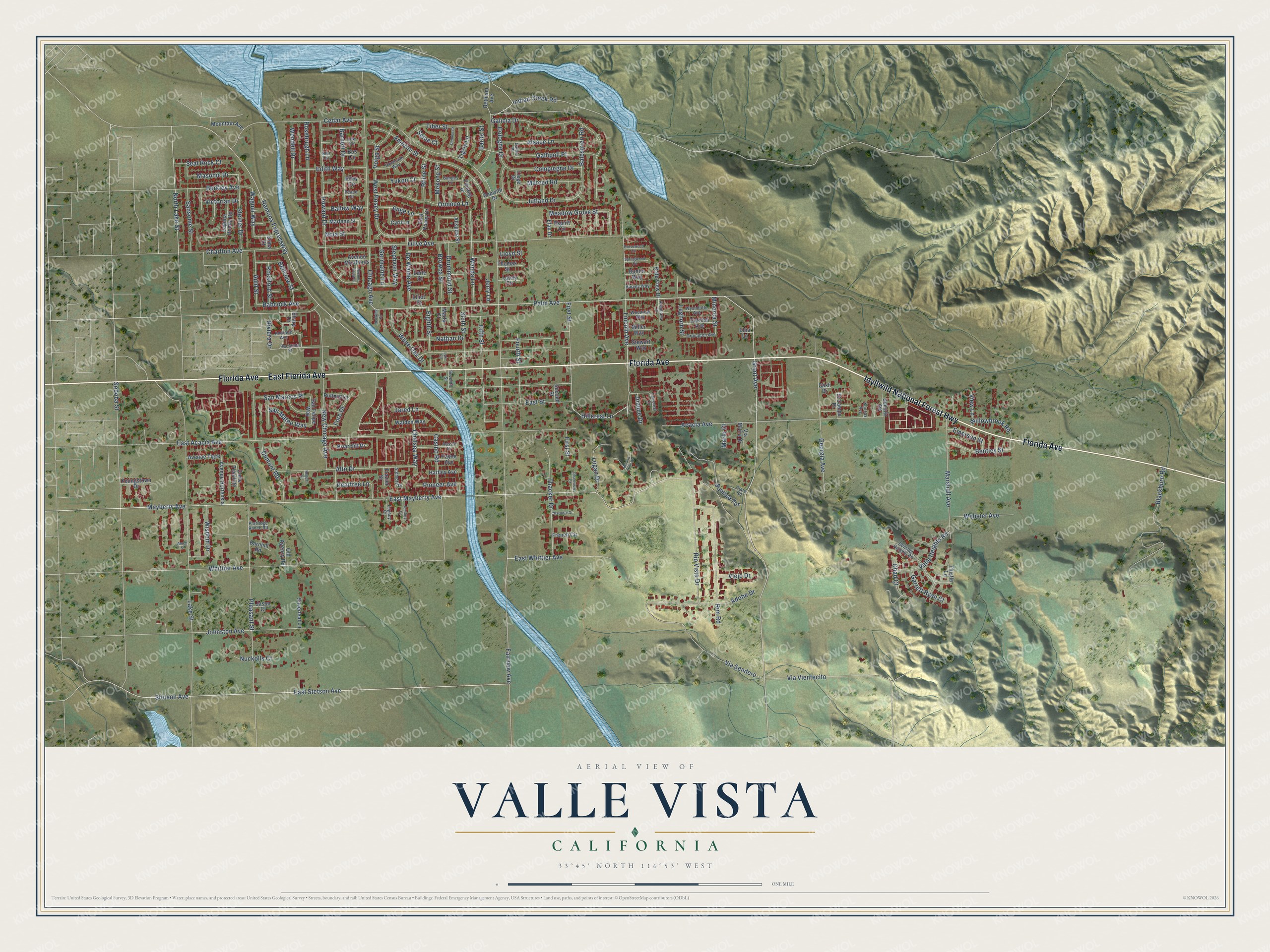 Watermarked full-map preview of Valle Vista, California