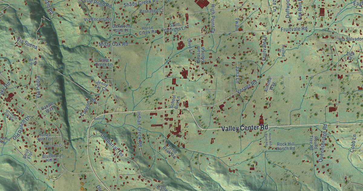 Map of Valley Center, California in 2026