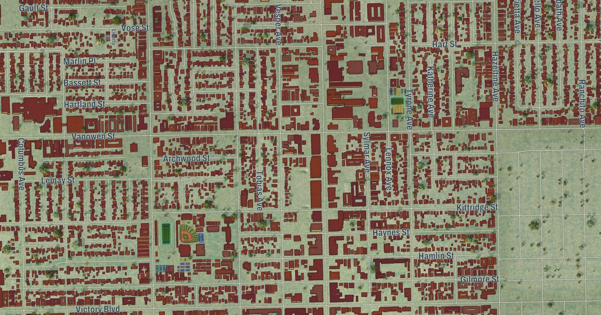 Map of Van Nuys, California in 2026