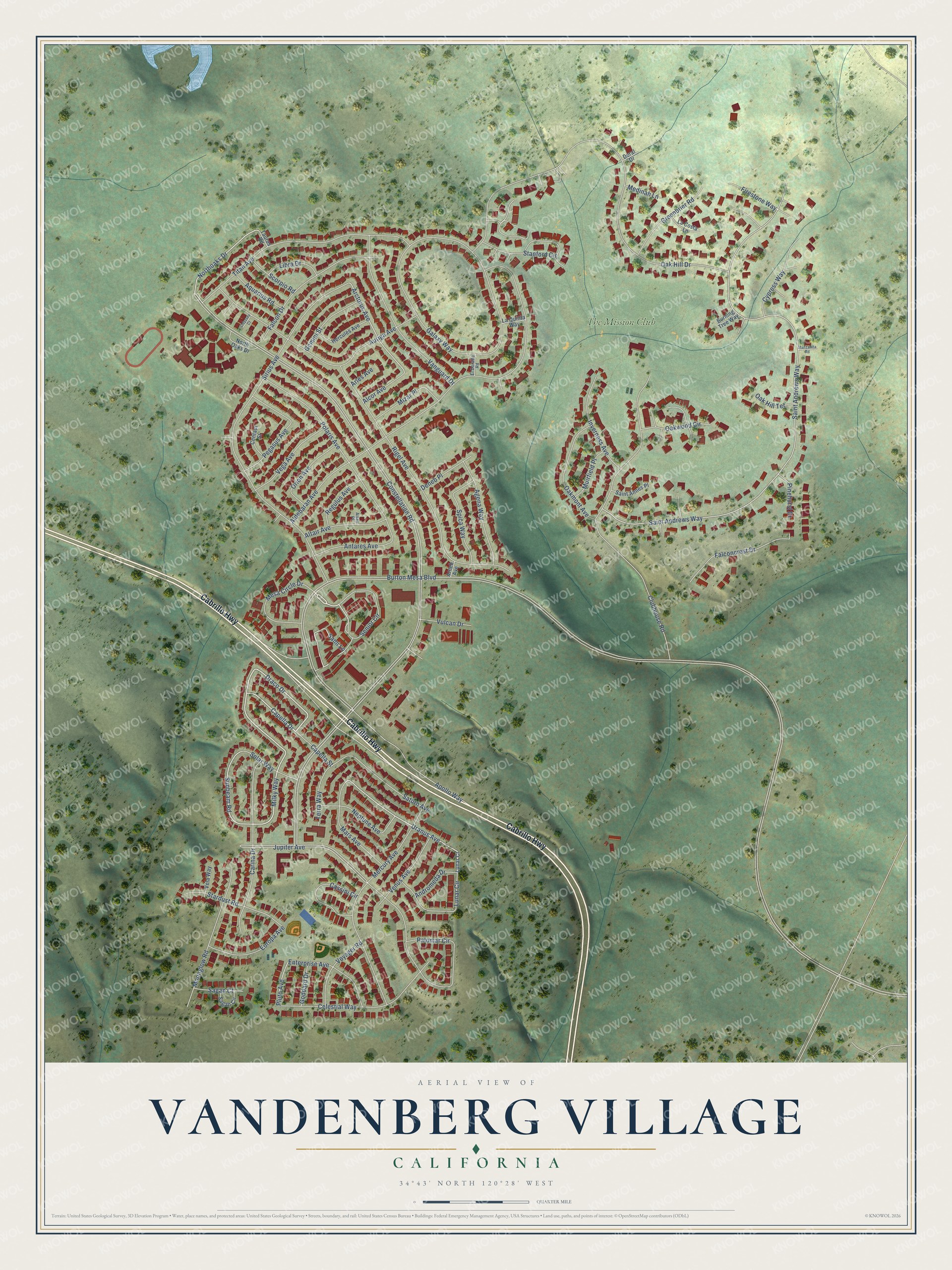 Watermarked full-map preview of Vandenberg Village, California