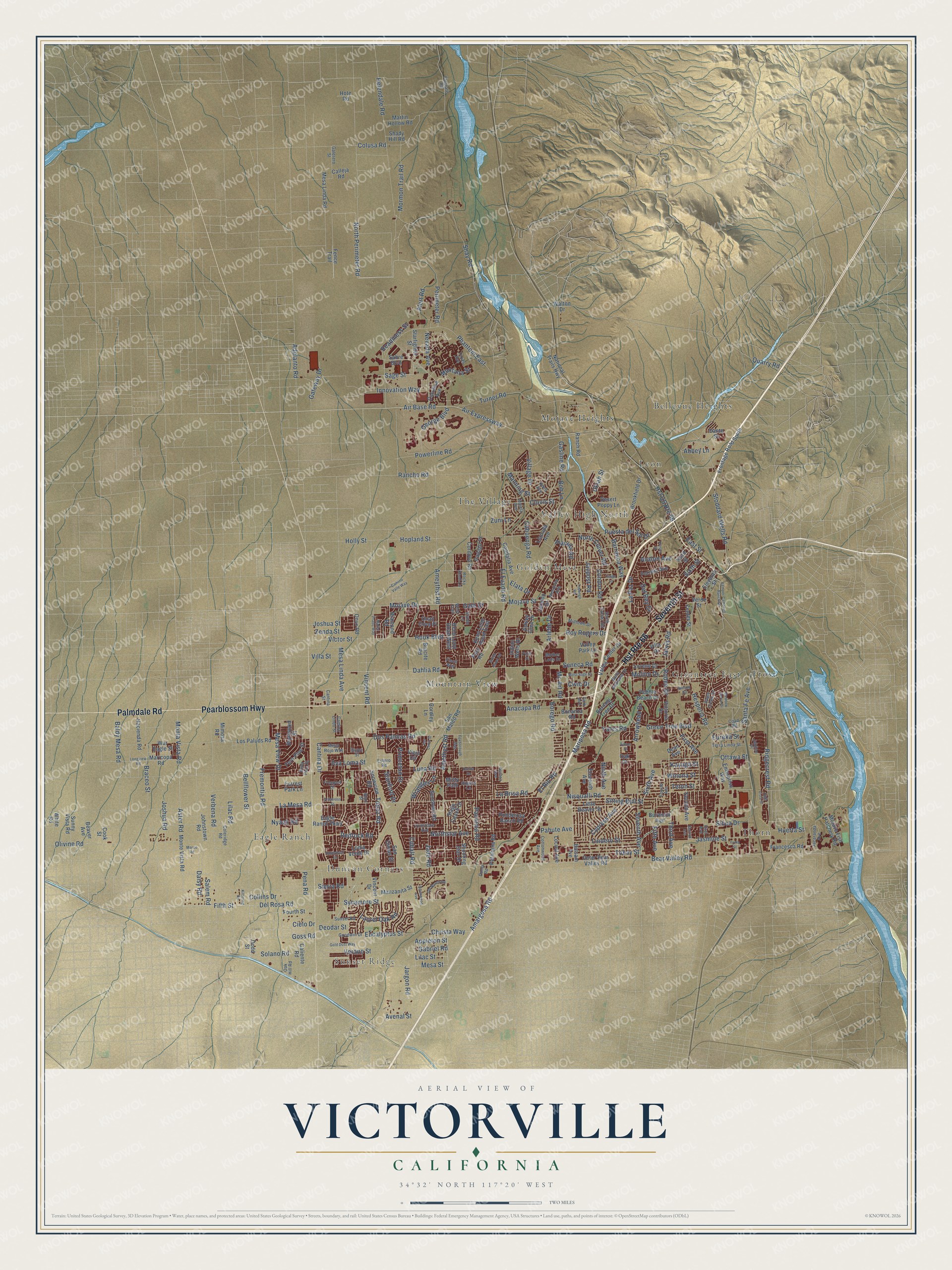 Watermarked full-map preview of Victorville, California
