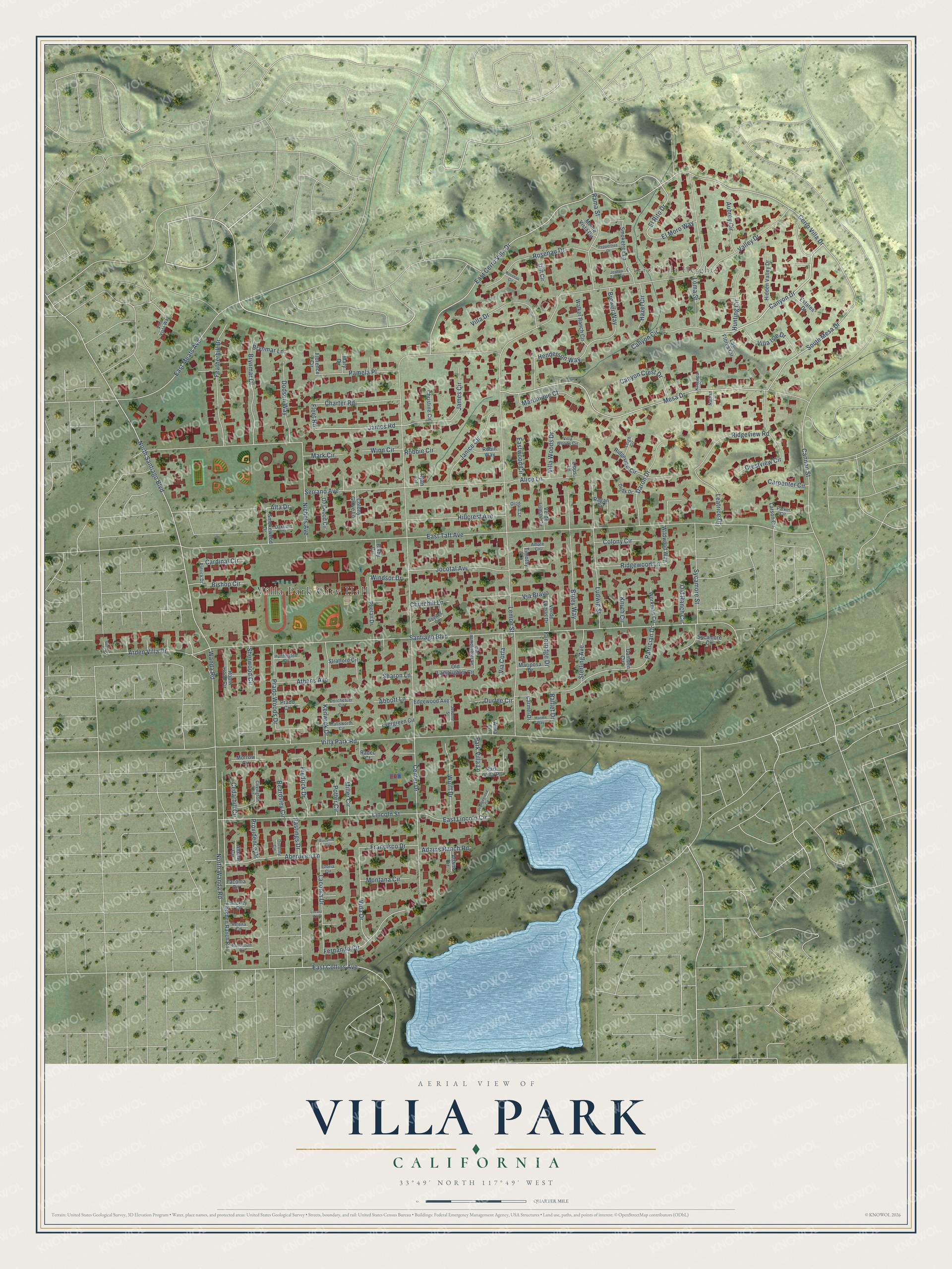 Watermarked full-map preview of Villa Park, California