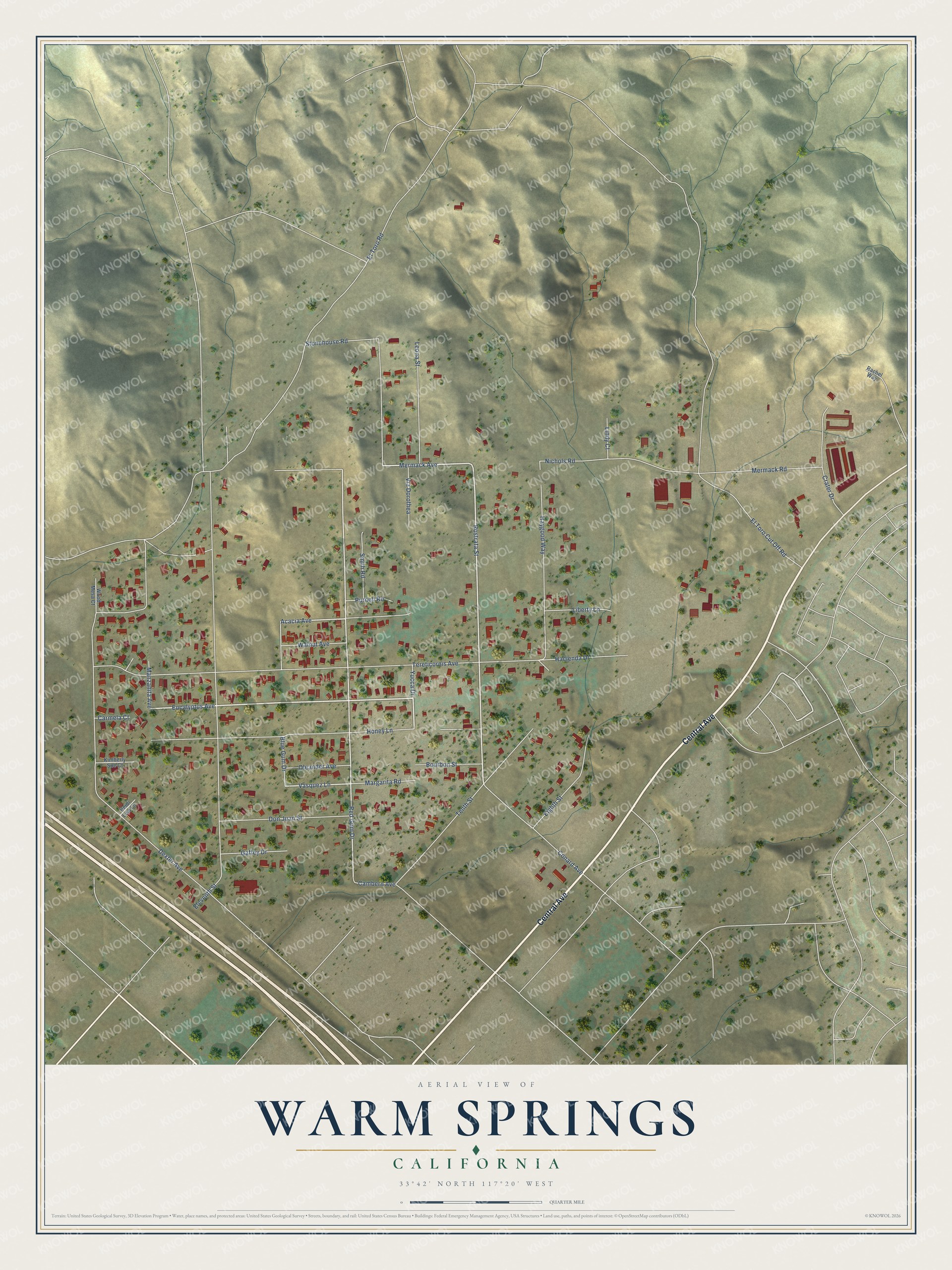 Watermarked full-map preview of Warm Springs, California