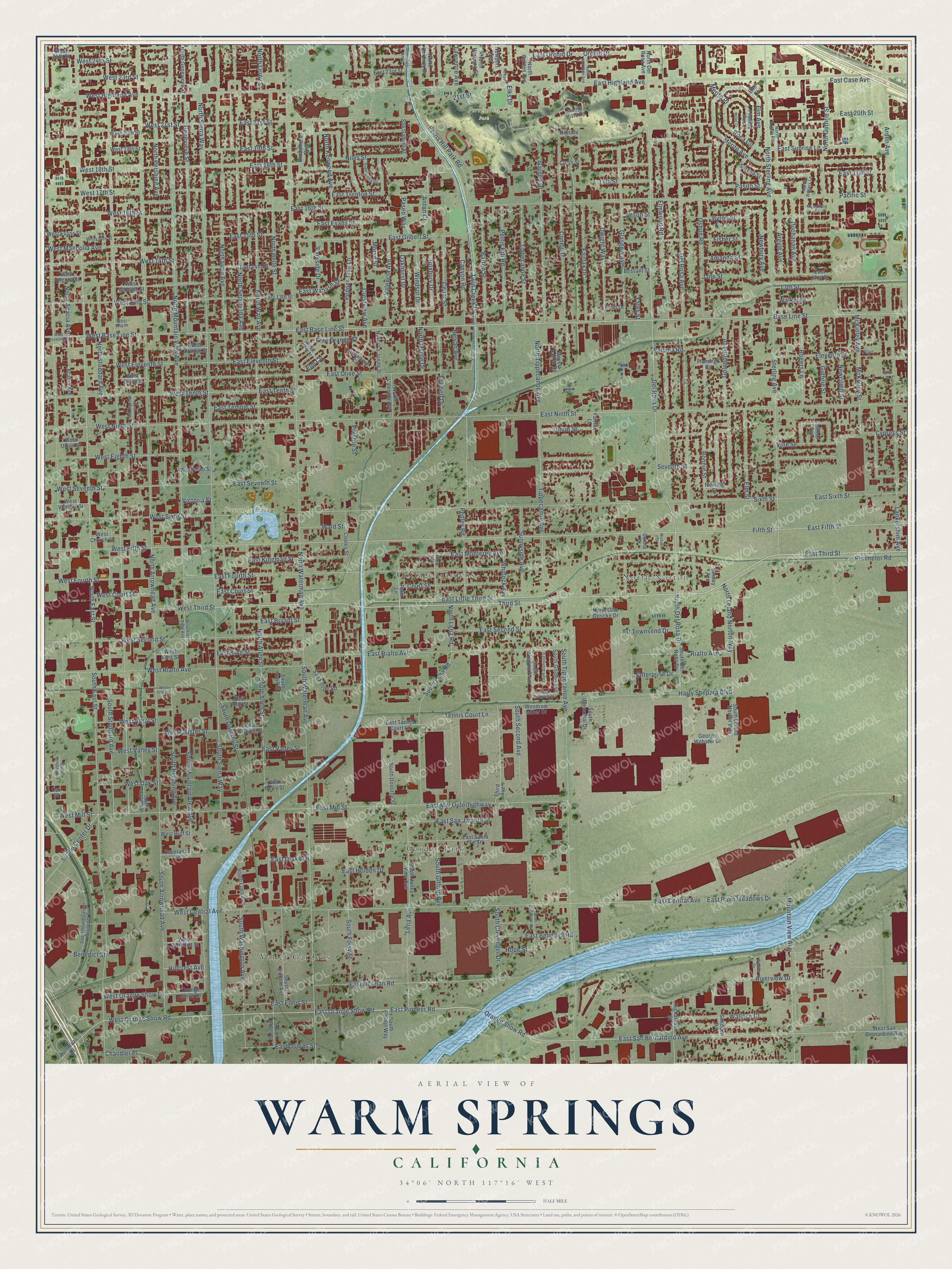 Watermarked full-map preview of Warm Springs, California