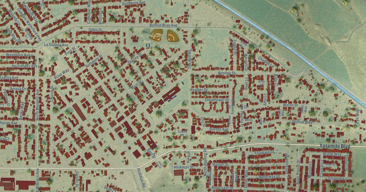 Map of Waterford, California in 2026
