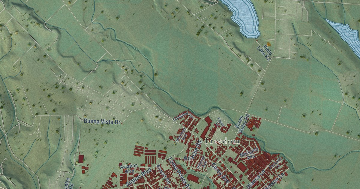 Map of Watsonville, California in 2026