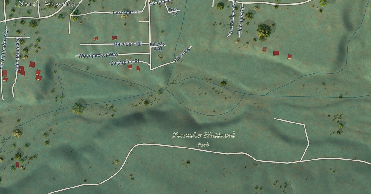 Map of Wawona, California in 2026