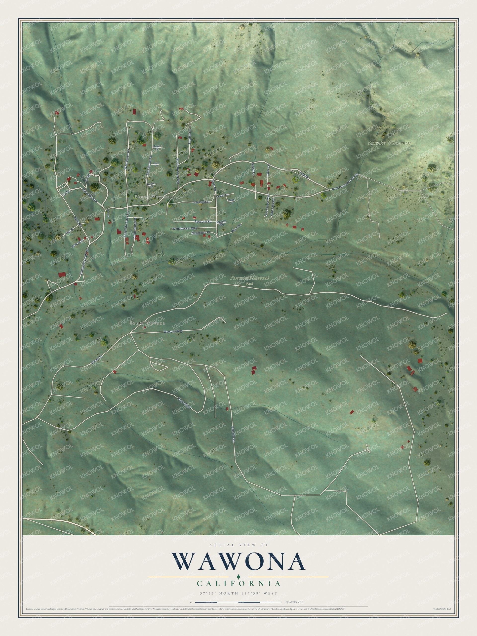 Watermarked full-map preview of Wawona, California