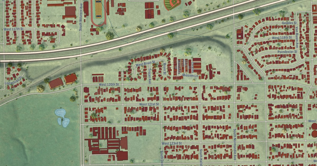 Map of West Athens, California in 2026