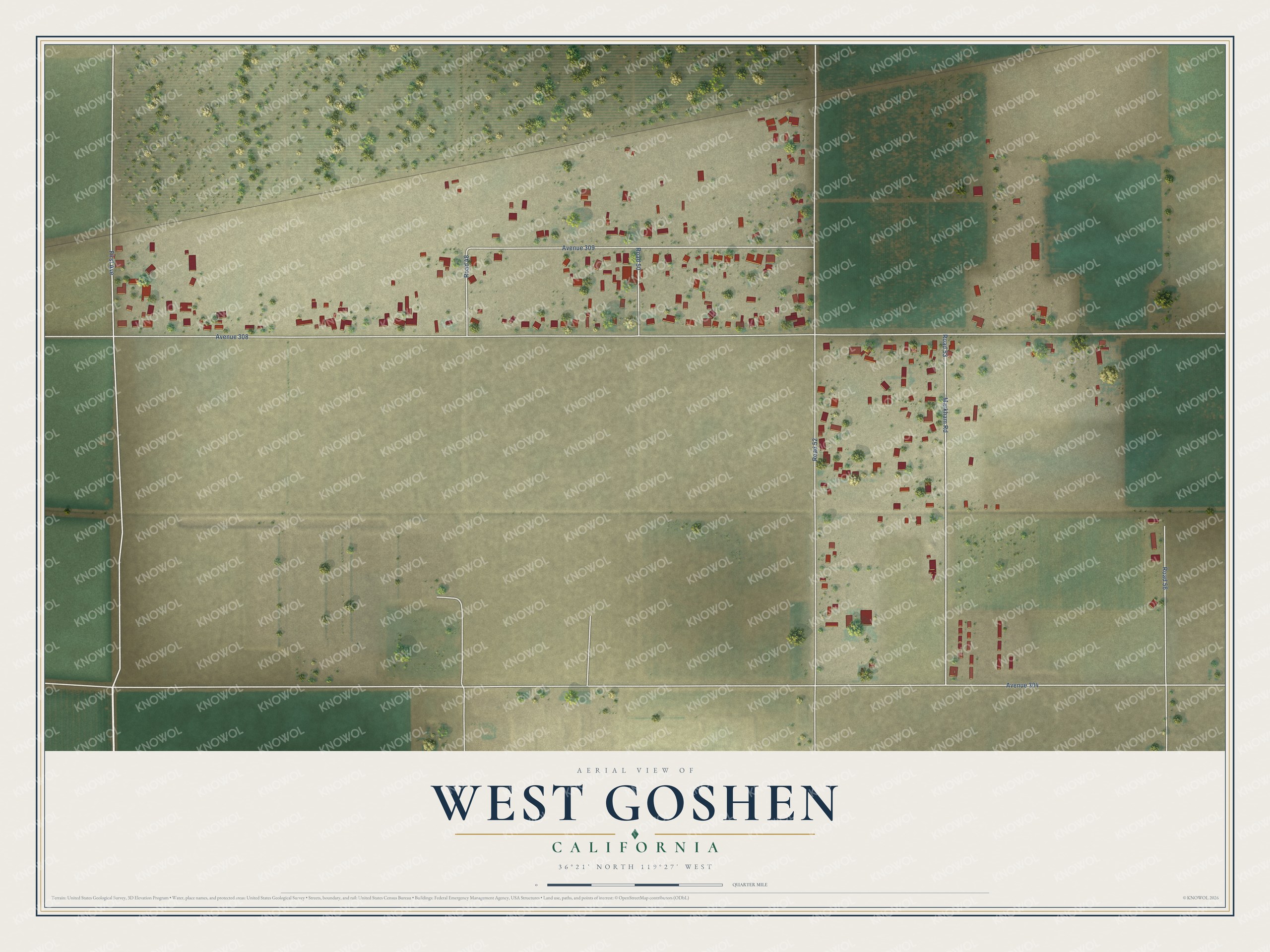 Watermarked full-map preview of West Goshen, California